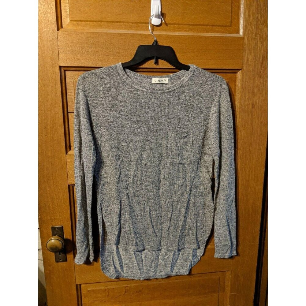 GINGER G Gray Sweater Sz Medium M Lightweight Long Sleeve Womens